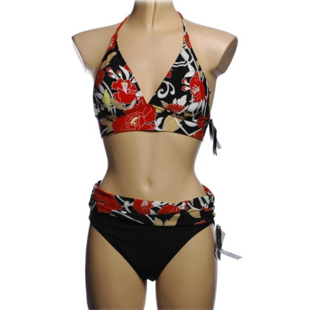 Be Creative Black Floral Bikini - Sz 8 - NEW
